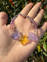 Load image into Gallery viewer, Handmade Fluorite Beaded Bracelet with Star and Wing Charms
