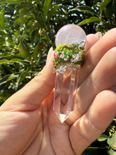 Load image into Gallery viewer, Handmade Clear &amp; Rose Quartz Sceptre Wand - Crystal Healing Obelisk Necklace
