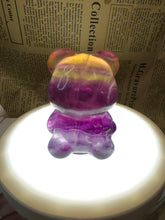 Load image into Gallery viewer, Natural purple yellow Candy Fluorite Bear Carving
