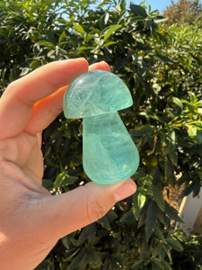 Large Green Fluorite Mushroom Carving