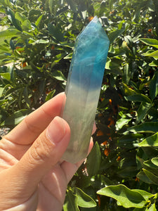 Blue Fluorite Crystal Tower Point/Fluorite Tower/Fluorite Generato,A79