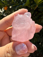 Load image into Gallery viewer, Rose Quartz Fox Crystal Carving - Rose quartz Nine tailed fox
