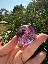 Load image into Gallery viewer, Chevron Amethyst Sphere with Goethite Inclusions,Davis Effect, A72
