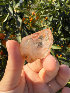 Red Mud Skeletal Quartz Crystal Point ,Red Mud Quartz ,#981