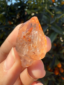 Red Mud Skeletal Quartz Crystal Point ,Red Mud Quartz ,#978