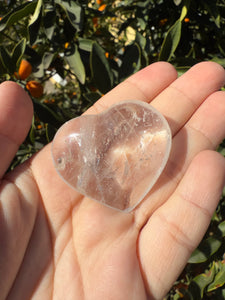 Clear Quartz Puff Heart Carving,#04