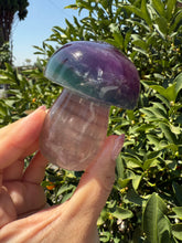 Load image into Gallery viewer, Large Natural Purple Green Fluorite Mushroom Crystal Fluorite Mushroom Sculpture
