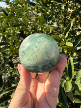 Load image into Gallery viewer, Natural Feather Fluorite Sphere,Snowflake Quartz Crystal Fluorite Ball,A215
