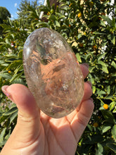 Load image into Gallery viewer, Natural Brazilian Light Smoky Quartz Palm Stone,Meditation Palm Stones,A289
