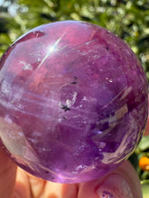 Load image into Gallery viewer, Chevron Amethyst Sphere with Goethite Inclusions,Davis Effect, A65
