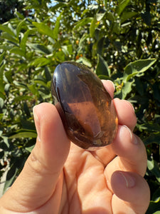 Natural Brazil Smoky Quartz Palm Stone / Meditation Palm Stones,A154