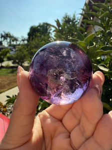 Chevron Amethyst Sphere with Goethite Inclusions,Davis Effect, A72