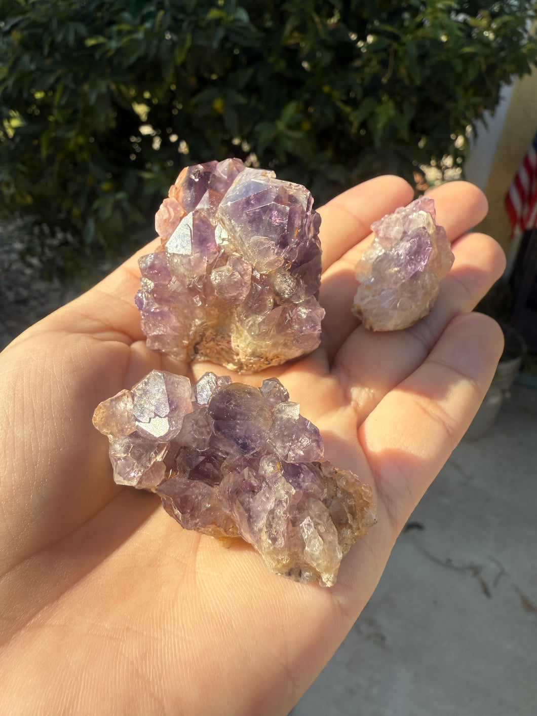 3pcs Natural Amethyst Druzy Quartz Cluster