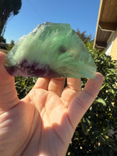 Load image into Gallery viewer, Triangular Green and Purple Feather Fluorite Mineral Specimen
