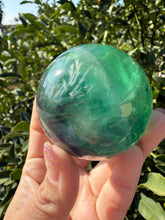 Load image into Gallery viewer, Natural Feather Fluorite Sphere,Snowflake Quartz Crystal Fluorite Ball,A216
