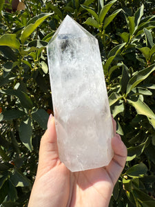 Clear Quartz Tower with Snowy Inclusions – Large Crystal Point Wand,A50