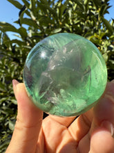 Load image into Gallery viewer, High Clarity Green Fluorite Sphere – Polished Crystal Ball, A104
