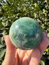 Load image into Gallery viewer, Natural Feather Fluorite Sphere,Snowflake Quartz Crystal Fluorite Ball,A215
