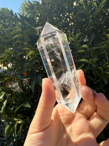 Double Terminated Clear Quartz Crystal Point, Natural Healing Stone, A158
