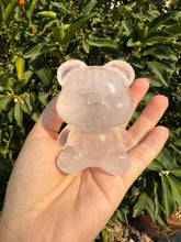 Load image into Gallery viewer, White-Toned Rose Quartz Bear – Hand Carved Crystal Healing Stone Figurine
