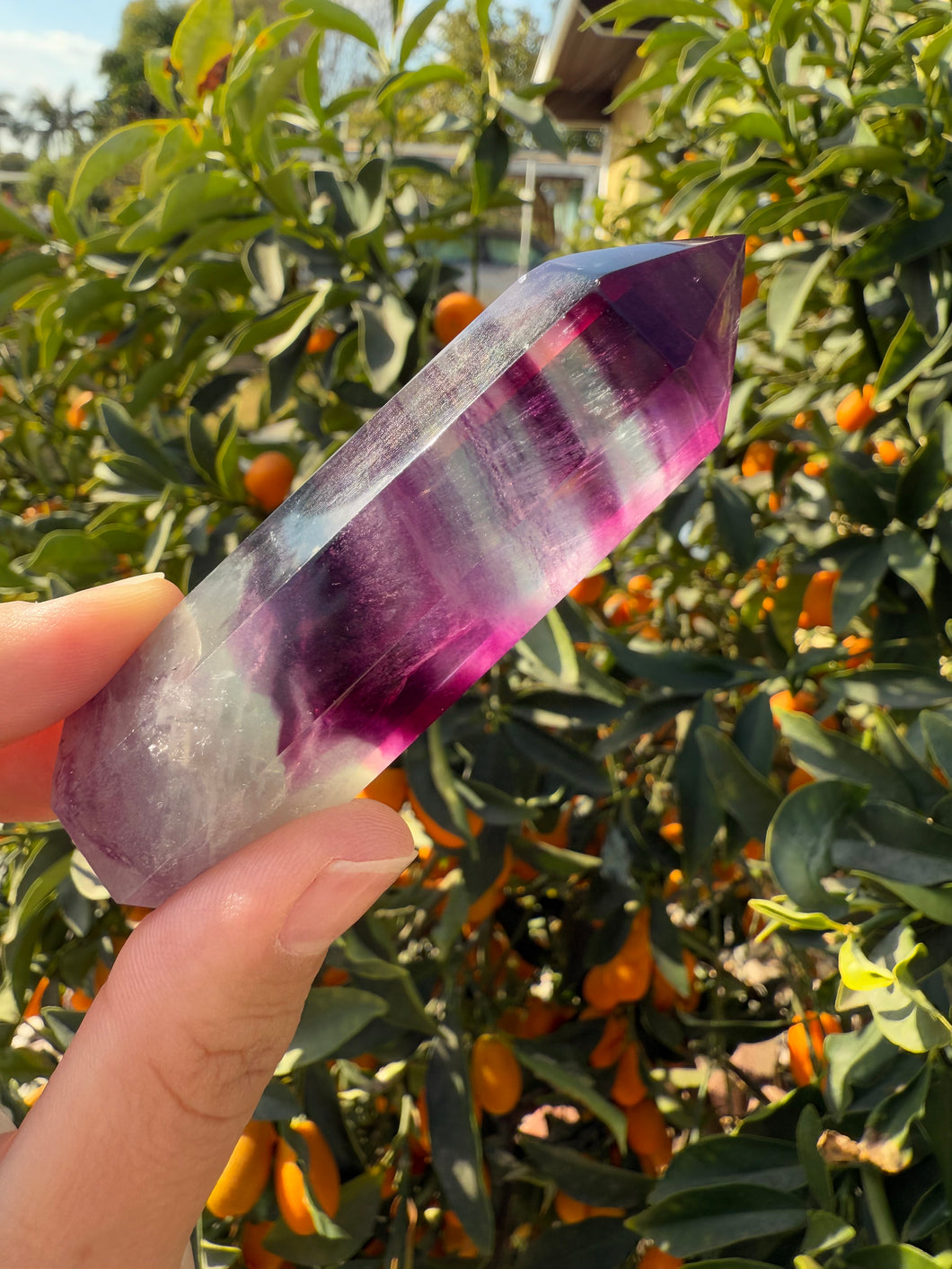 A+ Grade Rainbow Fluorite Tower Point A