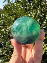 Load image into Gallery viewer, Natural Feather Fluorite Sphere,Snowflake Quartz Crystal Fluorite Ball,A216
