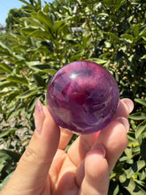 Load image into Gallery viewer, Chevron Amethyst Sphere with Goethite Inclusions,Davis Effect, A65
