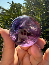 Load image into Gallery viewer, Chevron Amethyst Sphere with Goethite Inclusions,Davis Effect, A72
