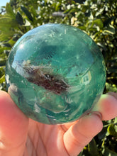 Load image into Gallery viewer, Natural Feather Fluorite Sphere,Snowflake Quartz Crystal Fluorite Ball,A221
