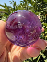 Load image into Gallery viewer, Chevron Amethyst Sphere with Goethite Inclusions,Davis Effect, A66
