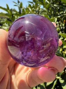 Chevron Amethyst Sphere with Goethite Inclusions,Davis Effect, A66