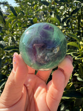 Load image into Gallery viewer, Natural Feather Fluorite Sphere,Snowflake Quartz Crystal Fluorite Ball,A217
