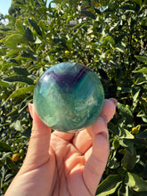Load image into Gallery viewer, Natural Feather Fluorite Sphere,Snowflake Quartz Crystal Fluorite Ball,A220

