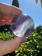 Load image into Gallery viewer, Purple Ribbon Candy Fluorite Sphere
