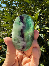 Load image into Gallery viewer, Natural Feather Fluorite Palm Stone,Snowflake Quartz Fluorite Palm Stone,A182
