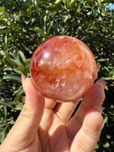 Load image into Gallery viewer, Vibrant Fire Quartz Crystal Sphere,Hematoid Quartz Red Orange Crystal Ball, A103
