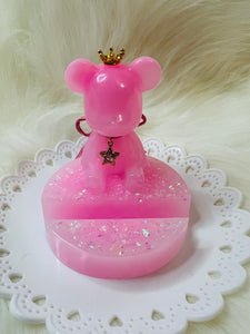 Cute pink bear business card holder