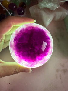 Green Purple Candy Fluorite Sphere, Rainbow Colourful Fluorite Crystal Ball,A115