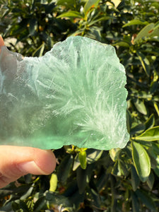 Natural Green Feather Fluorite Slab,fluorite Mineral Specimen