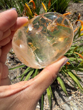 Load image into Gallery viewer, Natural Golden Healer Quartz Palm Stone,Natural Hematoid Quartz Crystal,A483
