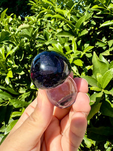 Resin small cute shiny Blue sandstone mushroom