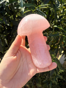 Large Rose Quartz Mushroom Crystal Sculpture