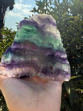 Load image into Gallery viewer, Natural Rainbow Fluorite Slab,Green Purple Fluorite Crystal Slice,A96
