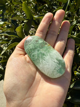 Load image into Gallery viewer, Natural Feather Fluorite Palm Stone,Snowflake Quartz Fluorite Palm Stone,A179

