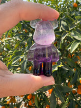 Load image into Gallery viewer, Natural Purple Candy Fluorite Bear Carving,Fluorite Stand Bear
