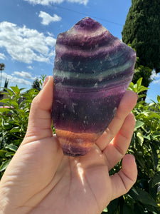 Raw Stone Rainbow Fluorite Specimen Mineral Crystal