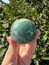 Load image into Gallery viewer, Natural Feather Fluorite Sphere,Snowflake Quartz Crystal Fluorite Ball,A215
