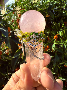 Natural Clear Quartz Sceptre,Rose Quartz Crystal,Crystal Sceptre,Crystal Wand