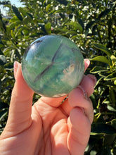 Load image into Gallery viewer, Natural Feather Fluorite Sphere,Snowflake Quartz Crystal Fluorite Ball,A217
