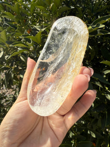 Small Clear Quartz Offering Bowl,Crystal Quartz Altar Bowl,Crystal Tray,B77